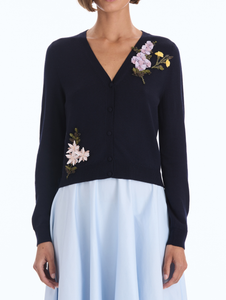 *VIRTUAL TRUNK SHOW* Oscar de la Renta Embroidered V Neck Cardigan