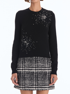 *VIRTUAL TRUNK SHOW* Oscar de la Renta Lazer Cut Embroidered Detail Pullover