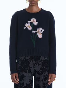*VIRTUAL TRUNK SHOW* Oscar de la Renta Needle Punch Iris Pullover