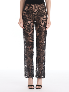 *VIRTUAL TRUNK SHOW* Oscar de la Renta Mixed Media Chrysanthemum Lace Pant