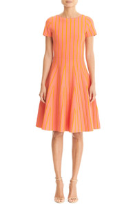 Carolina Herrera Pleated Short-Sleeve Dress, Size Medium Carolina Herrera Pleated Short-Sleeve Dress, Size Medium