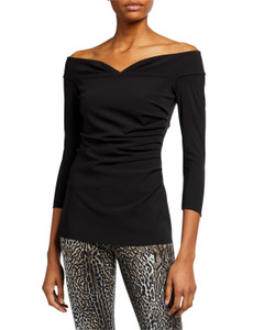 Chiara Boni La Petite Robe Black Noni Top, Size 42/44