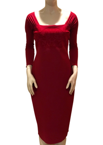 Chiara Boni La Petite Robe Pavlina Dress in Garnet, Size 44