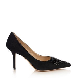 Jimmy Choo Love 85 Leather and Mesh Pumps in Black