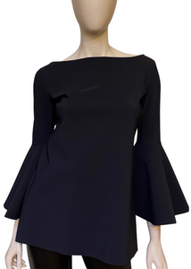 Chiara Boni La Petite Robe Natty Bicolor Top in Black/White, Size 42 Chiara Boni La Petite Robe Natty Bicolor Top in Black/White, Size 42