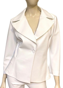 Chiara Boni La Petite Robe Gegena Jacket in White, Size 50/52 Chiara Boni La Petite Robe Gegena Jacket in White, Size 50/52