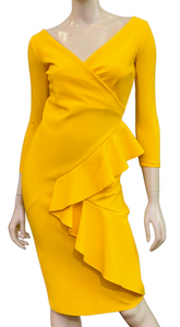 Chiara Boni La Petite Robe Ceren MM Dress in Girasole, Size 42/44