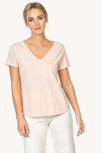 Lilla | P Short Sleeve V-neck Tee in Pale Blush, Size Small Lilla | P Short Sleeve V-neck Tee in Pale Blush, Size Small