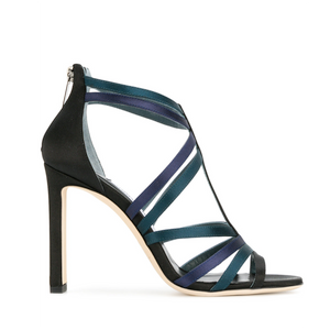 Jimmy Choo Selina 85 Sandals in Navy Mix, Size 40 Jimmy Choo Selina 85 Sandals in Navy Mix, Size 40