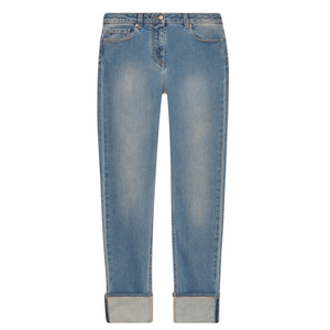 Fabiana Filippi Todi Denim Trousers in Greek Blue, Size 40