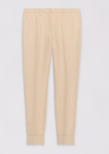 Fabiana Filippi Cuffed Embellished Linen Trousers in Desert, Size 48 Fabiana Filippi Cuffed Embellished Linen Trousers in Desert, Size 48