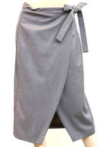 Fabiana Filippi Wool Wrap Skirt in Rock Grey, Size 42 Fabiana Filippi Wool Wrap Skirt in Rock Grey, Size 42
