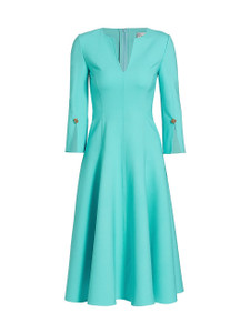 Oscar de la Renta A-Line Dress in Cyan Oscar de la Renta A-Line Dress in Cyan