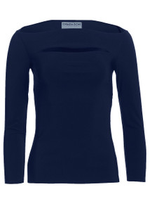 Chiara Boni La Petite Robe Katy Top in Blu Notte, Size 44 Chiara Boni La Petite Robe Katy Top in Blu Notte, Size 44