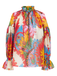 Etro Archive Paisley Print Blouse in Red, Size 50 Etro Archive Paisley Print Blouse in Red, Size 50