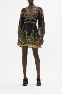 Camilla Curved Waistband Short Dress in The Night Is Noir, Size Small Camilla Curved Waistband Short Dress in The Night Is Noir, Size Small