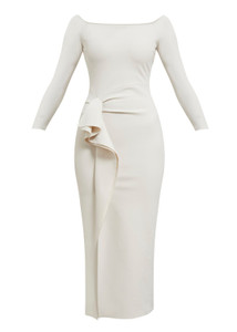 Chiara Boni La Petite Robe Tushana Midi Dress in Winter White, Size 42 Chiara Boni La Petite Robe Tushana Midi Dress in Winter White, Size 42