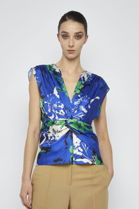 Prabal Gurung Jackie Top in Cobalt Multi, Size 4 Prabal Gurung Jackie Top in Cobalt Multi, Size 4