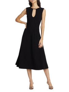 Oscar de la Renta Sleeveless Keyhole Seam Detail Dress in Black, Size 10