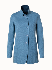 Akris Liam Cashmere Jersey Jacket in Light Denim Akris Liam Cashmere Jersey Jacket in Light Denim