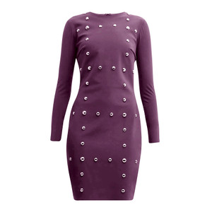 Chiara Boni La Petite Robe Tadina Dress in Plum, Size 42