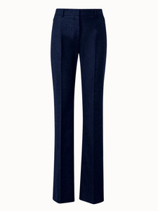 Akris Marilyn Wool Stretch Flannel Bootcut Pants in Navy Akris Marilyn Wool Stretch Flannel Bootcut Pants in Navy