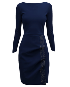Chiara Boni La Petite Robe Minossa Dress in Blu Notte, Size 42 Chiara Boni La Petite Robe Minossa Dress in Blu Notte, Size 42