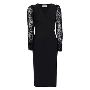 Chiara Boni La Petite Robe Inari Lace Dress in Black, Size 40/42