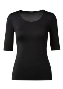 Akris 3/4 Length Sleeve Shirt from Silk Jersey in Black Akris 3/4 Length Sleeve Shirt from Silk Jersey in Black