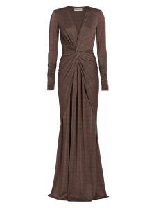 *SPECIAL ORDER* Chiara Boni La Petite Robe Hajar Sugar Long Gown in Bronze