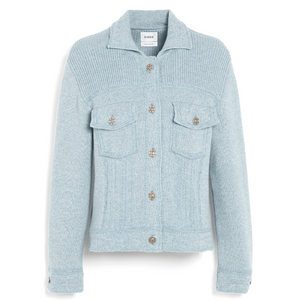 Barrie Denim Fitted Cashmere and Cotton Jacket in Denim, Size Small Barrie Denim Fitted Cashmere and Cotton Jacket in Denim, Size Small