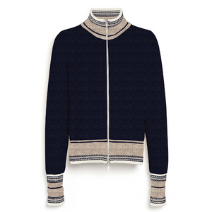 Barrie Mottled Cashmere Zip-Up Jacket in Inkwell, Size X-Small Barrie Mottled Cashmere Zip-Up Jacket in Inkwell, Size X-Small