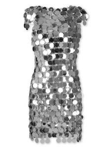 Rabanne Iconic Sparkle Discs Dress in Silver, Size 36 Rabanne Iconic Sparkle Discs Dress in Silver, Size 36