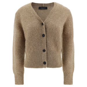 Fabiana Filippi Cropped Mohair Cardigan in Camel, Size 46 Fabiana Filippi Cropped Mohair Cardigan in Camel, Size 46