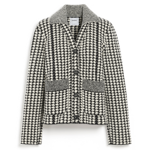Barrie Long Sleeve Houndstooth Jacket in Black/White, Size X-Small Barrie Long Sleeve Houndstooth Jacket in Black/White, Size X-Small