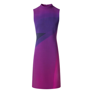 Akris Wool Print Sheath Dress in Magenta Purple Akris Wool Print Sheath Dress in Magenta Purple