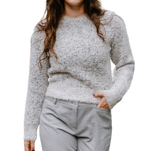 Fabiana Filippi Knit Long Sleeve Sweater in Rafia/Onice, Size 46 Fabiana Filippi Knit Long Sleeve Sweater in Rafia/Onice, Size 46