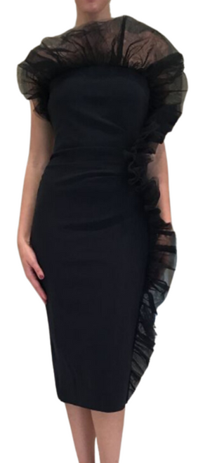 Chiara Boni La Petite Robe Days Illusion ZP Dress in Black, Size 42