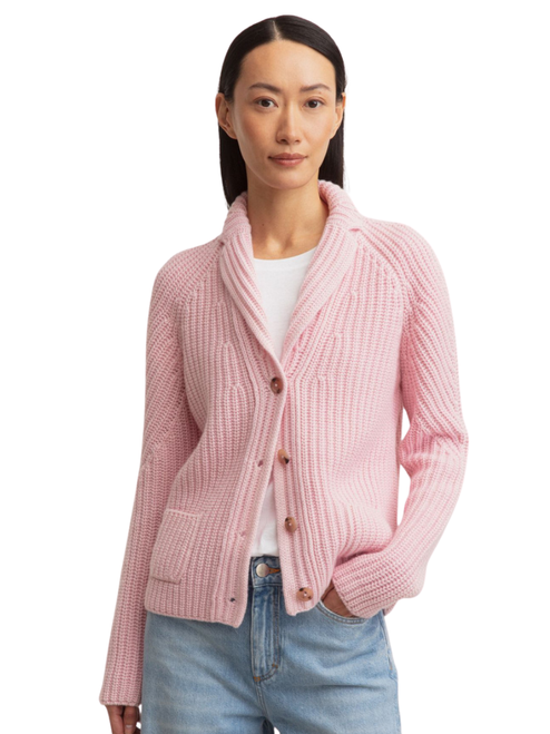 Iris Von Arnim Gwendolyn Cashmere Cardigan in Light Rose