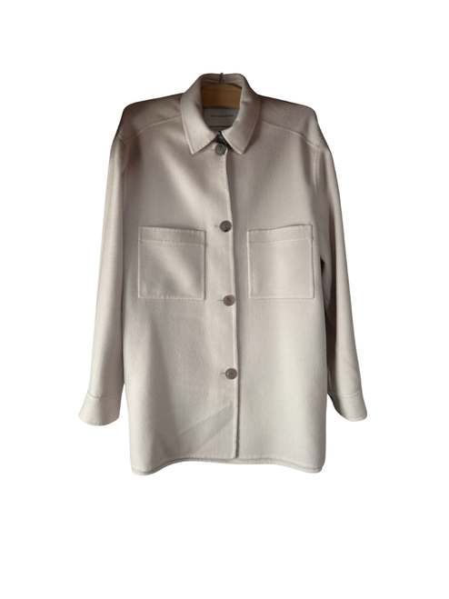 Iris Von Arnim Dhana Doubleface Shirt in Alabaster, Size 40