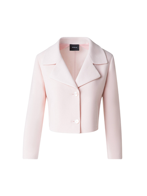 Akris Alise Single-Breasted Jacket in Powder Pink, Size 10