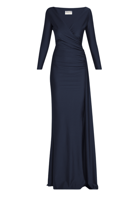 Chiara Boni La Petite Robe Koly JJ Long Gown in Midnight, Size 48
