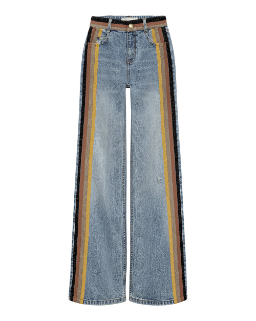 Hellessy Bart Jeans in Medium Wash/Multi, Size 6