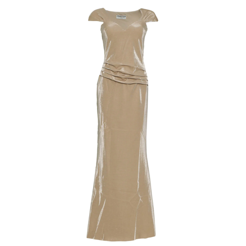 Chiara Boni La Petite Robe Sinny Splendid Long Gown in Gold, Size 42