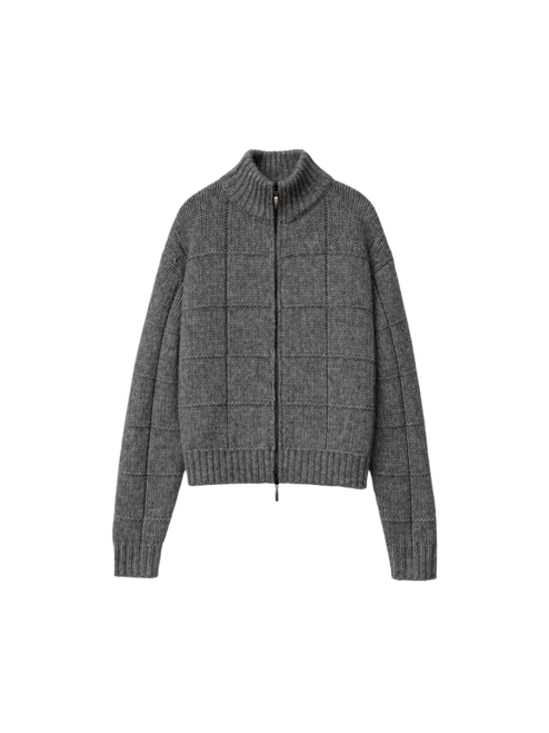 Iris Von Arnim Kine Cashmere-Silk Cardigan in Flannel-Grey, Size Medium/Large