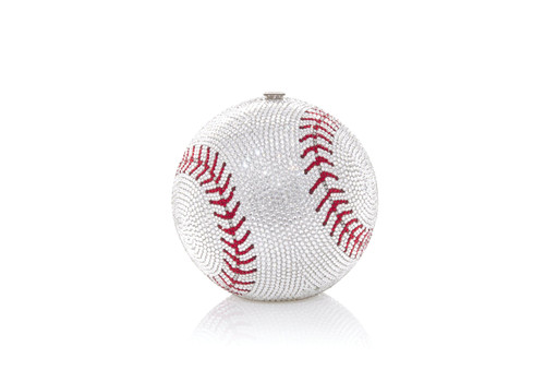 *Virtual Trunk Show* Judith Leiber Couture Baseball Clutch in Silver Rhine Multi