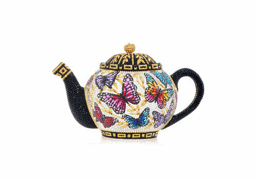 *Virtual Trunk Show* Judith Leiber Couture Teapot Ceylon in Champagne Rhine Multi