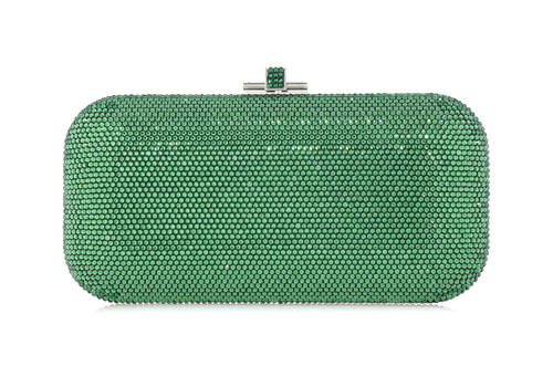 *Virtual Trunk Show* Judith Leiber Couture Long Slide Green in Champagne Leaf
