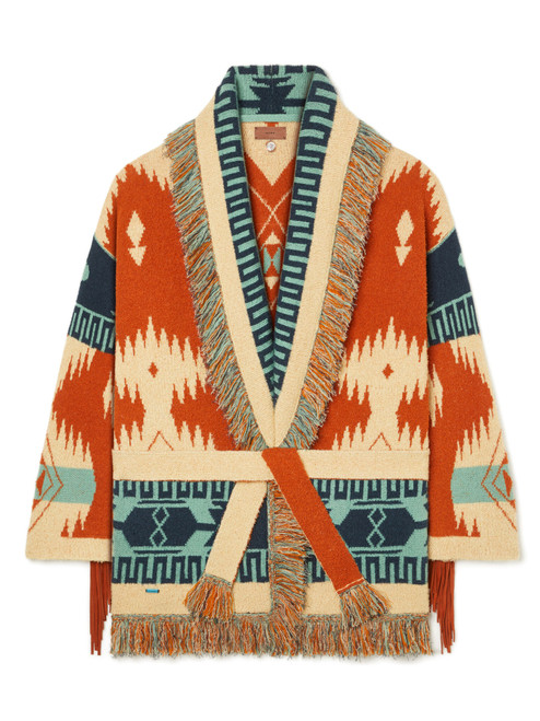 ALANUI Golden Dusk Cardigan in Sunrise-Sunlight, Size Small