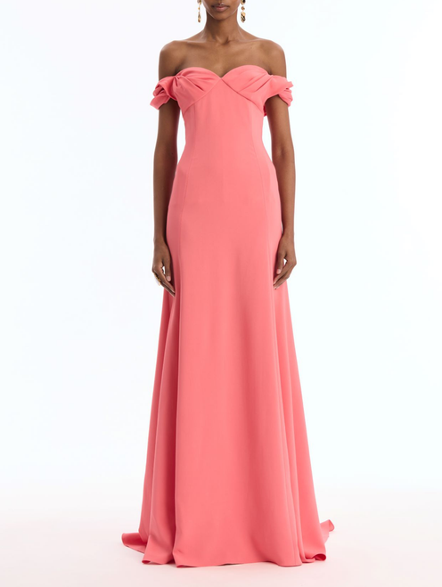 *VIRTUAL TRUNK SHOW* Oscar de la Renta Off Shoulder Stretch Cady Gown